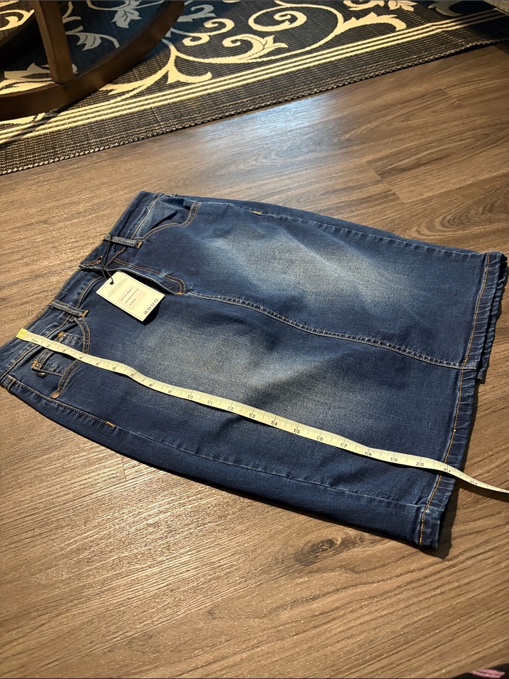 NWT Judy Blue Dark Blue Denim Pencil Skirt with Front Seam -Size Medium - Picture 6 of 8